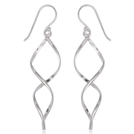Sterling Silver Open 3 Dimensional Swirl Earrings ,