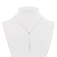 Sterling Silver Open Circle Hanging Bar Necklace ,