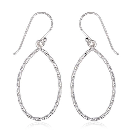 Sterling Silver Open Oval Earrings ,