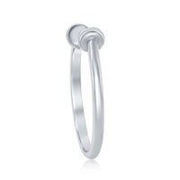 Sterling Silver Open Round End Ring, Size 5 ,