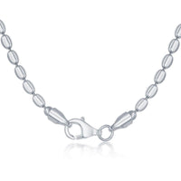 Sterling Silver Oval Bead Chain, 10" ,