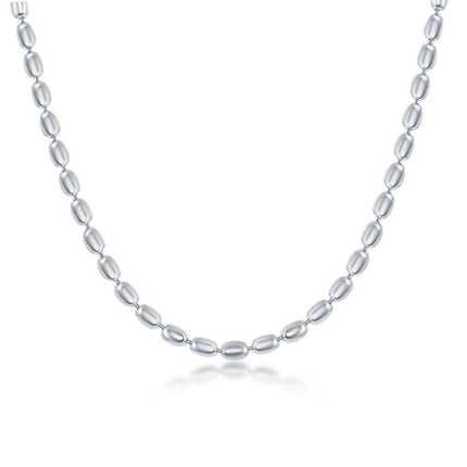 Sterling Silver Oval Bead Chain, 9" ,