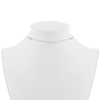 Sterling Silver Oval Bead Choker Necklace ,