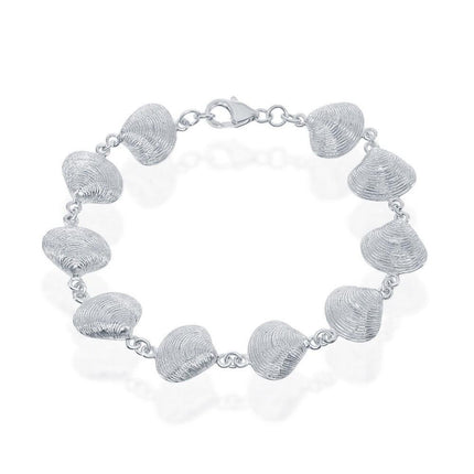 Sterling Silver Oyster Linked Bracelet, 7" ,