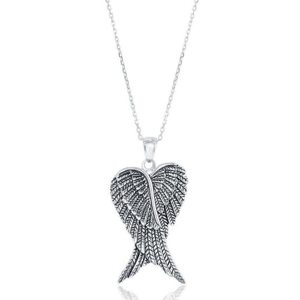 Sterling Silver Pair of Angel Wings Pendant ,