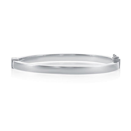 Sterling Silver Plain Hinged Bangle ,