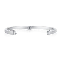 Sterling Silver Plain Hinged Bangle ,