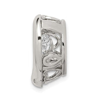 Sterling Silver Platinum-plate Swar Zirconia Vibrant CZ Heart Pendant ,