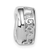 Sterling Silver Platinum-plated Polished Vibrant CZ Circle Pendant ,