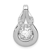 Sterling Silver Platinum-plated Vibrant CZ Knot Pendant ,