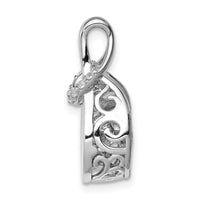Sterling Silver Platinum-plated Vibrant CZ Knot Pendant ,