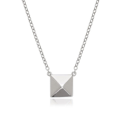 Sterling Silver Pyramid Style Square Necklace ,