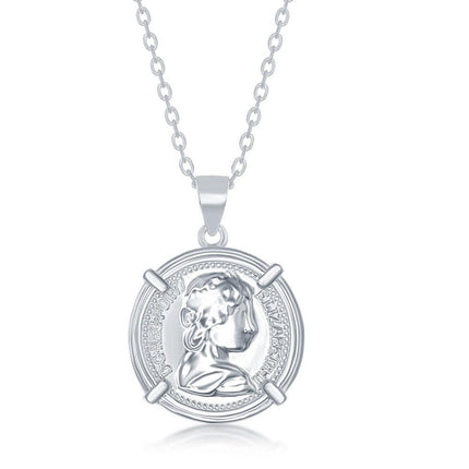 Sterling Silver Queen Elizabeth Coin Necklace ,