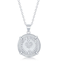 Sterling Silver Queen Elizabeth Coin Necklace ,