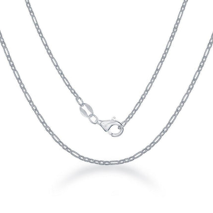 Sterling Silver Rectangle and Circle Open Link Chain, 20" ,