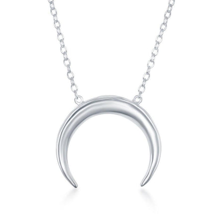 Sterling Silver Reverse Horn Design Necklace ,