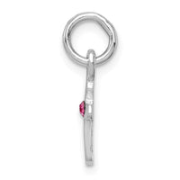 Sterling Silver RH Plated Child's Preciosca Crystal Oct Cross Pendant ,