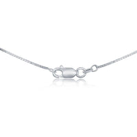 Sterling Silver Rhodium Plated 0.85mm Box Chain, 24" ,