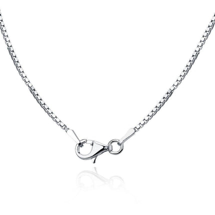 Sterling Silver Rhodium Plated 1.0mm Rhodium Box Chain, 20" ,