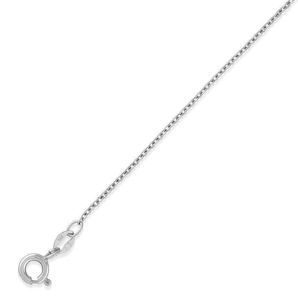 Sterling Silver Rhodium Plated 1.3mm Cable Chain, 16 ,