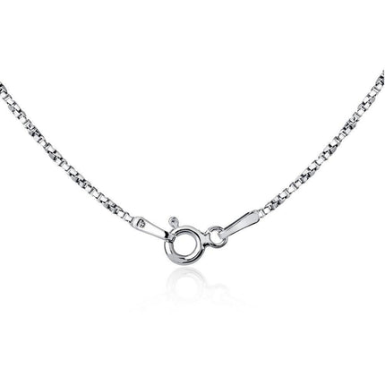 Sterling Silver Rhodium Plated 1.3mm Twisted Box Chain, 20" ,