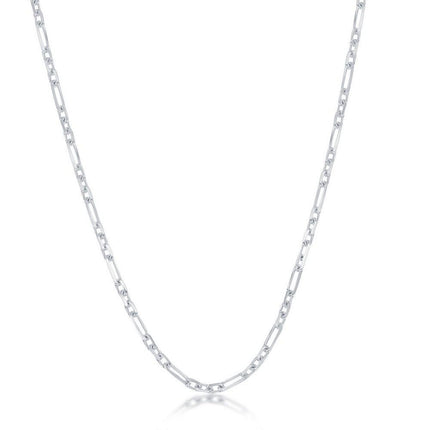 Sterling Silver Rhodium Plated 2mm Anchor Chain, 18" ,