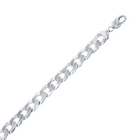 Sterling Silver Rhodium Plated 3.45mm Cuban Chain, 20" ,