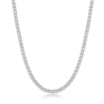 Sterling Silver Rhodium Plated 3mm Round Coriana Chain ,