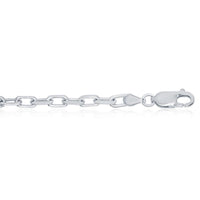 Sterling Silver Rhodium Plated 4.1mm Anchor Chain, 22" ,