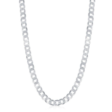Sterling Silver Rhodium Plated 4.4mm Cuban Chain, 22 ,
