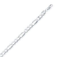 Sterling Silver Rhodium Plated 5.8mm Figaro Chain, 20" ,