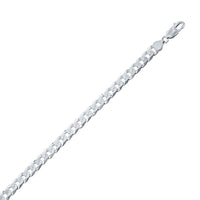 Sterling Silver Rhodium Plated 6.25mm Cuban Chain, 18" ,