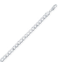Sterling Silver Rhodium Plated 7.85mm Cuban Chain, 20" ,