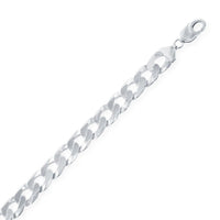 Sterling Silver Rhodium Plated 9.2mm Cuban Chain, 8.5" ,