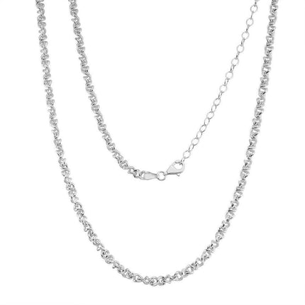 Sterling Silver Rhodium Plated Infinity Chain, 17" ,