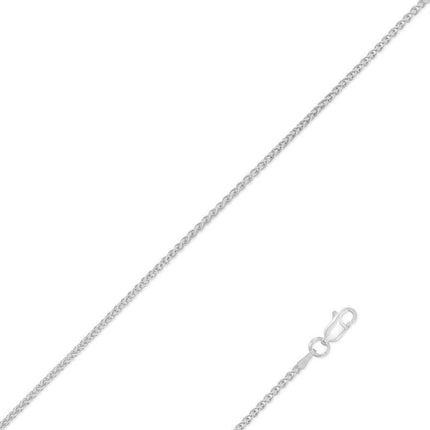 Sterling Silver Rhodium Plated Spiga Chain, 24" ,
