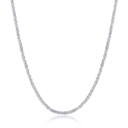 Sterling Silver Rhodium Sparkling Anklet - Rhodium Plated ,