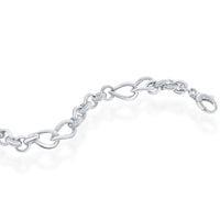 Sterling Silver Rolo and Twisted Oval Bracelet ,