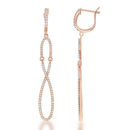Sterling Silver Rose Gold Infinity Topaz Earrings ,