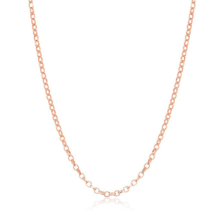 Sterling Silver Rose Gold Plated 1.4mm Cable Chain, 16" ,