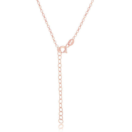 Sterling Silver Rose Gold Plated 1.5mm Rolo Chain ,