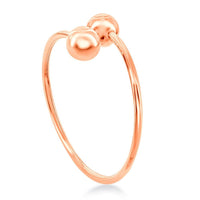 Sterling Silver Rose Gold Plated 12mm Twin Bead Bangle ,