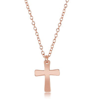 Sterling Silver Rose Gold Plated Cross Design Necklace ,