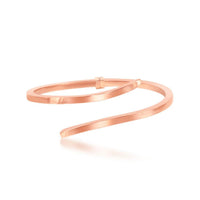 Sterling Silver Rose Gold Plated Double Wave Design Bangle ,