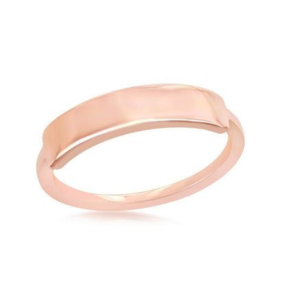 Sterling Silver Rose Gold Plated Engravable Ring, Size 7 ,
