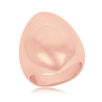 Sterling Silver Rose Gold Plated Large Oval Ring, Size 9 ,
