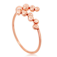 Sterling Silver Rose Gold Plated Multi Bead Bangle ,