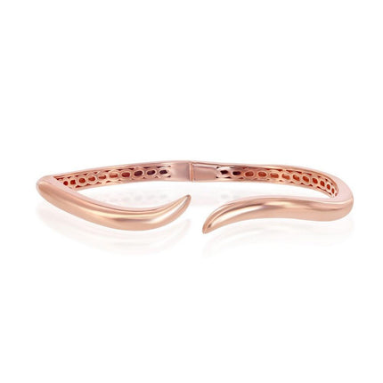 Sterling Silver Rose Gold Plated Waved Bangle ,