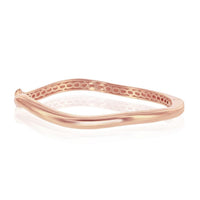 Sterling Silver Rose Gold Plated Waved Bangle ,