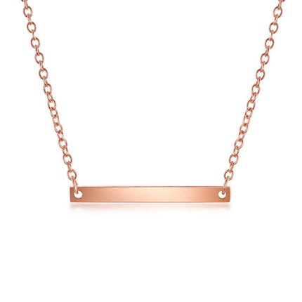 Sterling Silver Rose Gold Small Bar Necklace ,